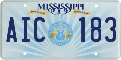 MS license plate AIC183