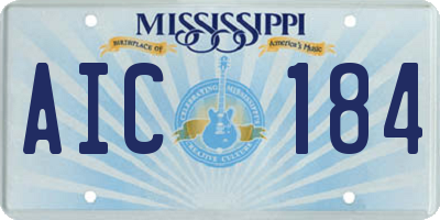 MS license plate AIC184