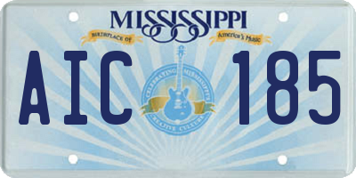 MS license plate AIC185