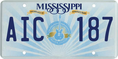 MS license plate AIC187