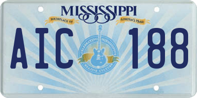 MS license plate AIC188