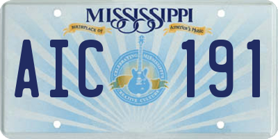 MS license plate AIC191