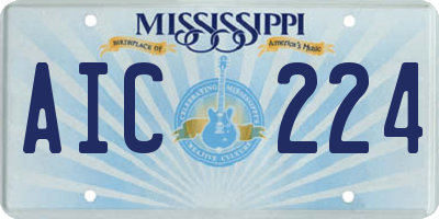 MS license plate AIC224