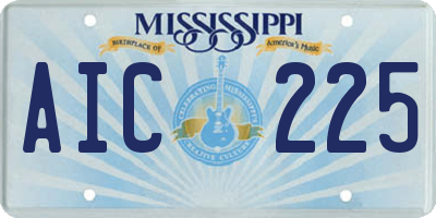MS license plate AIC225