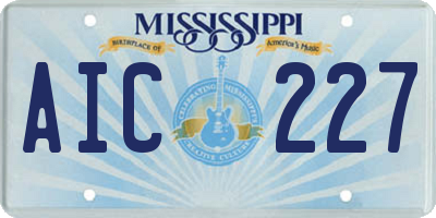 MS license plate AIC227