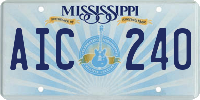 MS license plate AIC240