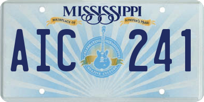 MS license plate AIC241
