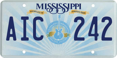 MS license plate AIC242