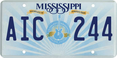 MS license plate AIC244