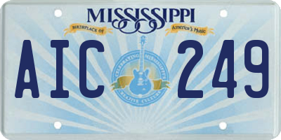 MS license plate AIC249