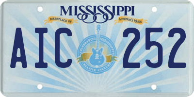 MS license plate AIC252