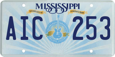 MS license plate AIC253
