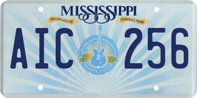 MS license plate AIC256