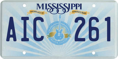 MS license plate AIC261