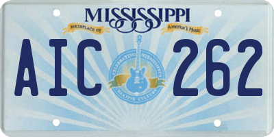 MS license plate AIC262