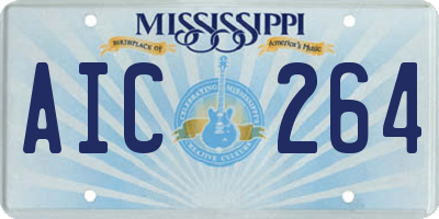 MS license plate AIC264