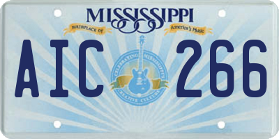 MS license plate AIC266