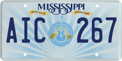 MS license plate AIC267