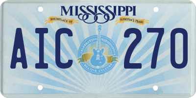 MS license plate AIC270
