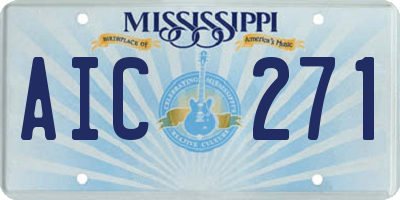 MS license plate AIC271