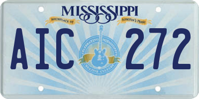 MS license plate AIC272