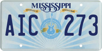 MS license plate AIC273
