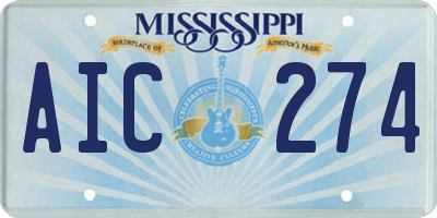 MS license plate AIC274