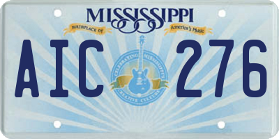 MS license plate AIC276