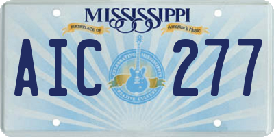 MS license plate AIC277