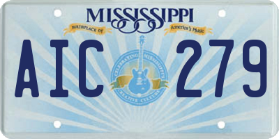 MS license plate AIC279