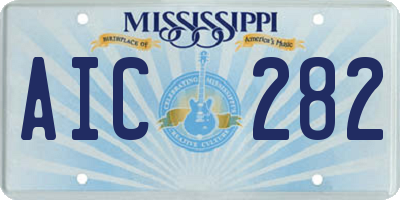 MS license plate AIC282