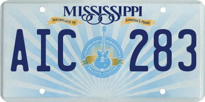 MS license plate AIC283