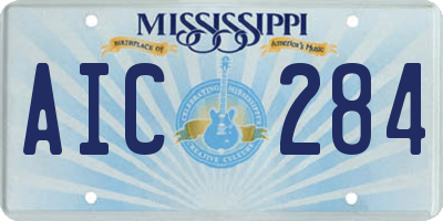 MS license plate AIC284