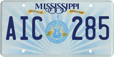 MS license plate AIC285