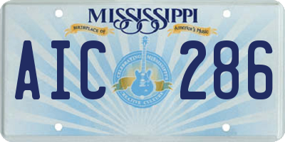 MS license plate AIC286