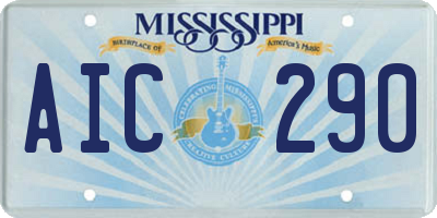 MS license plate AIC290