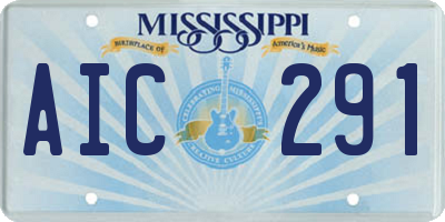MS license plate AIC291