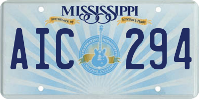 MS license plate AIC294