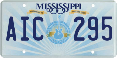 MS license plate AIC295