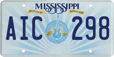 MS license plate AIC298