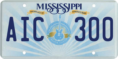 MS license plate AIC300