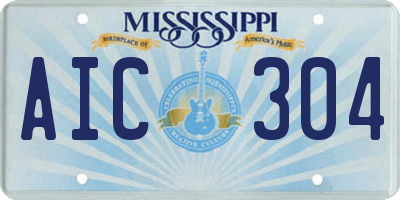 MS license plate AIC304