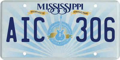 MS license plate AIC306