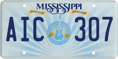 MS license plate AIC307