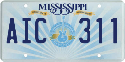MS license plate AIC311