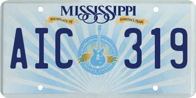 MS license plate AIC319