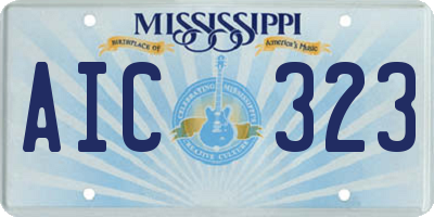 MS license plate AIC323