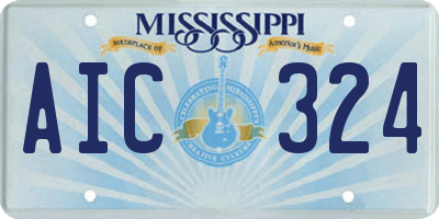 MS license plate AIC324