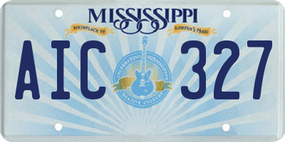 MS license plate AIC327
