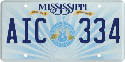 MS license plate AIC334